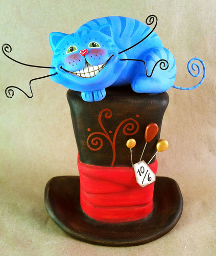 cat in hat cake decorations. Cheshire Cat on Hat Cake