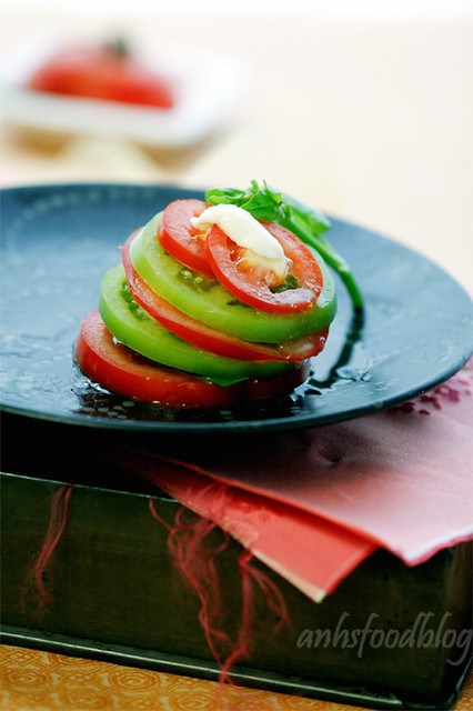 Tomato, basil, fresh mozzarella. This is summer on my plate!