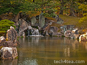 This tranquil landscaped lake was shot in the Nijojo Castle in Kyoto, Japan.