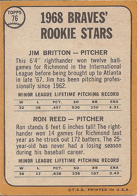 1968 Topps Braves' Rookie Stars