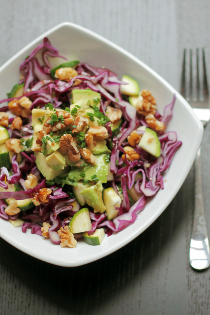 Red Cabbage, Courgettes and Avocado