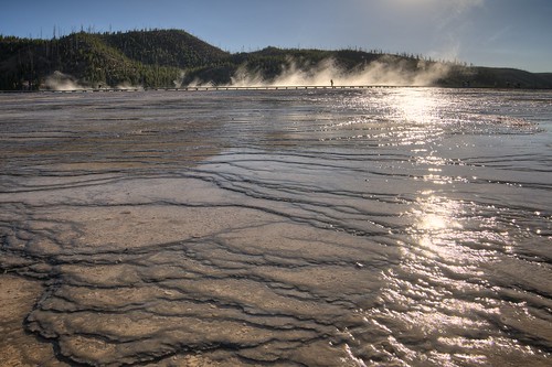 Bridge Over the Bacterial Mats at Grand Prismatic Spring