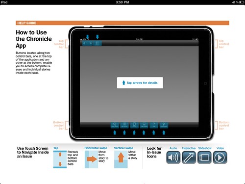 Screenshot of Chronicle iPad app