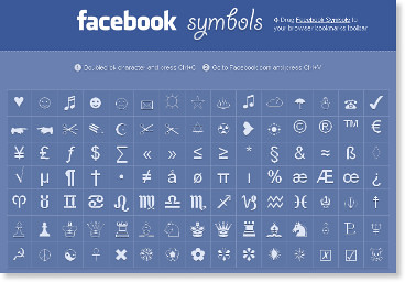 Symbols for Facebook