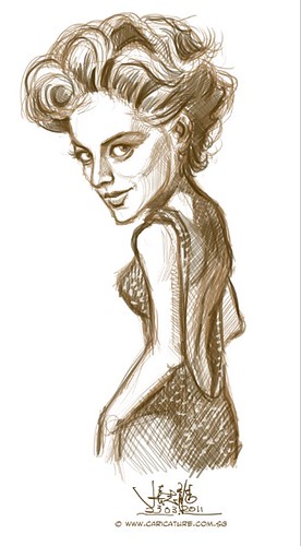 digital caricature of Sharon Stone - 1