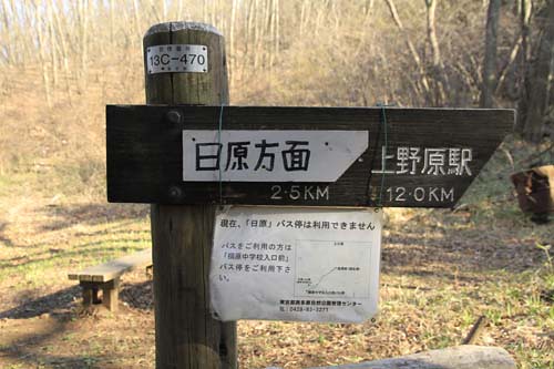 浅間峠の標識
