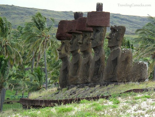 Easter Island Maoi Statues at Arekena Beach