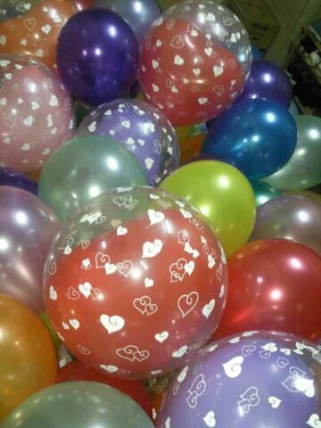 空飄氣球，圓形珍珠色70顆，雙層球中球15顆 by dod_balloon