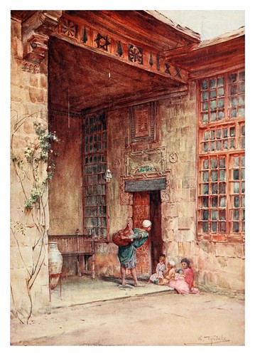 020-Patio de una casa del Cairo-Below the cataracts (1907)- Walter Tyndale