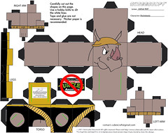 "Teenage Mutant Ninja Turtles Adventures" -  Rocksteady papercraft model figure  [[  CUBEECRAFT  model by Joshua Wolf  ]]