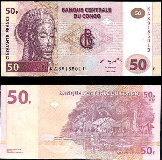 50 Frankov Kongo Dem.Rep. 2000, Pick 91