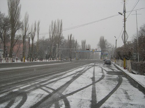 Snowy Road ©  upyernoz