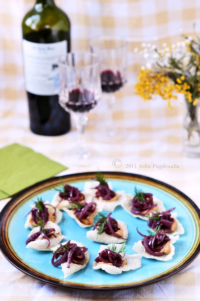 Wine Braised storage Onions Canapes
