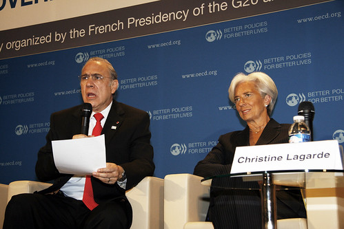 Angel Gurría, Secretary-General of the OECD and Christine Lagarde, French Minister of Finance