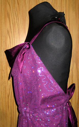 purple sequins side bodice