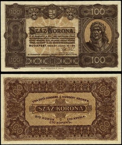 100 Korona Maďarsko 1923, P73