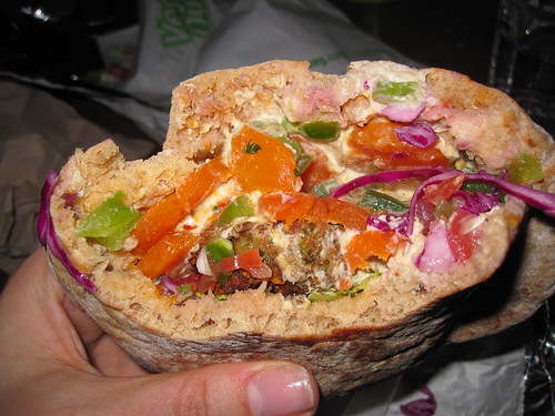 Falafel pita sandwich from Maoz