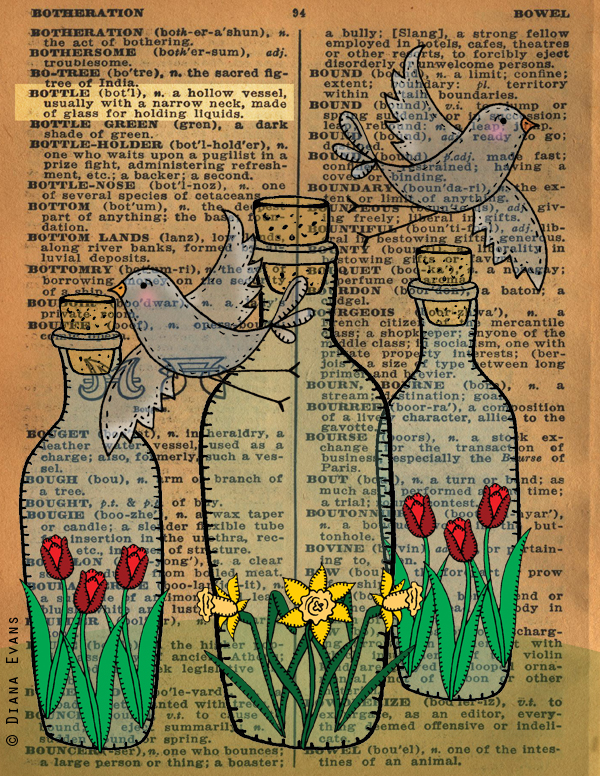 1940s Dictionary Page Bottling Spring