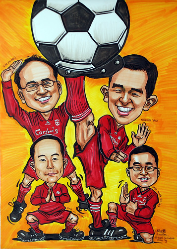 Shaolin Soccer caricatures poster in liverpool jersey
