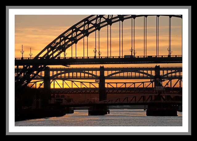 Four Bridges on River Tyne UK 