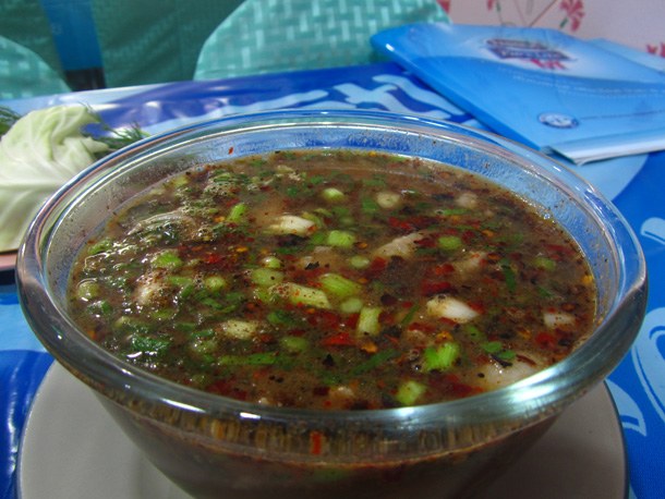 Sour Isan Thai soup (tom saap bped ต้มแซบเป็ด)