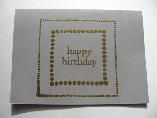 Gold Embossed Stamped Birthday Card