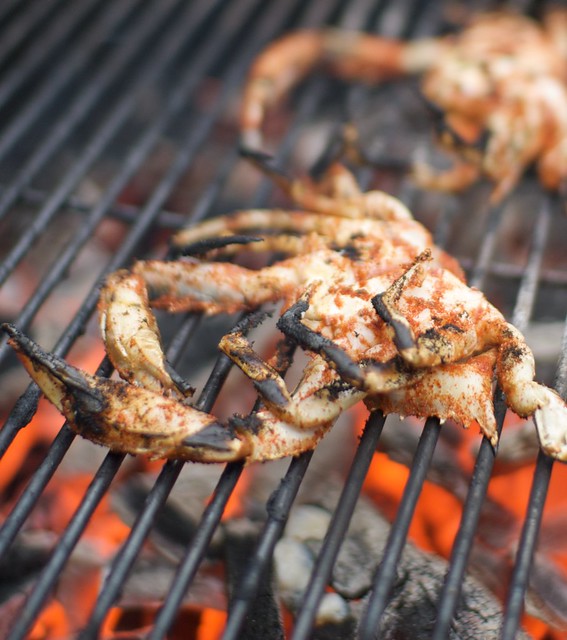 Grilling soft shell crab