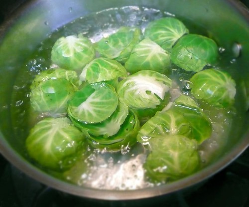 Blanching Brussels sprouts