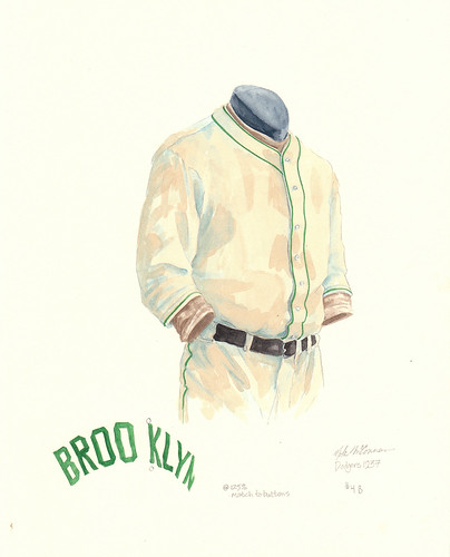los angeles dodgers uniform. Brooklyn Dodgers 1937 uniform