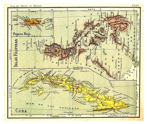 010-Filipinas-Cuba y Puerto Rico-Atlas De Geografía- Astronómica, Física, Política Y Descriptiva 1908- Juan G. Artero