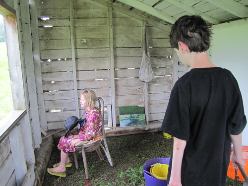 Liz & Peter in the painting shed