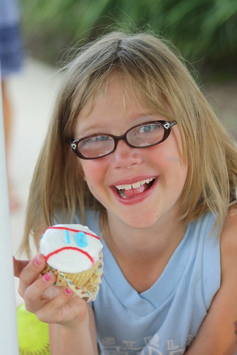 Brenia with her softball cupcake
