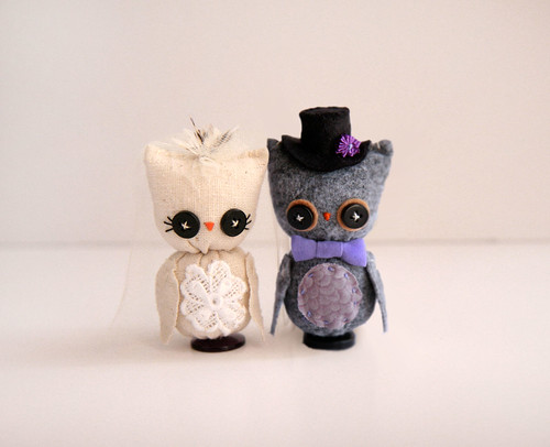 owl wedding cake toppers