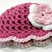 3 to 6 Months Baby Girl Summer Hat Hot Pink with Flower and Scalloped Edge by Peanuts Creations