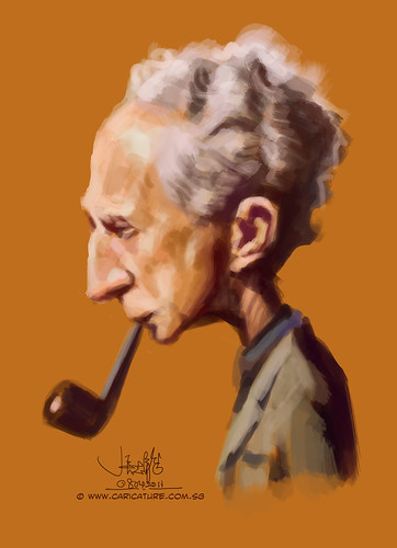 Digital caricature sketch study of Norman Rockwell