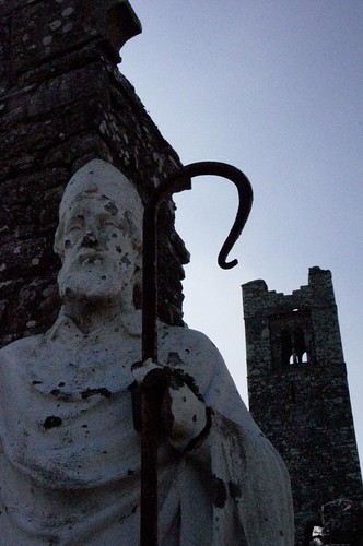 St Patrick statue at Abbey ruins