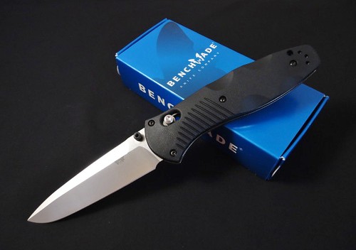 Benchmade Barrage AXIS-Assisted 3.6" Satin Plain Blade, Valox Handles