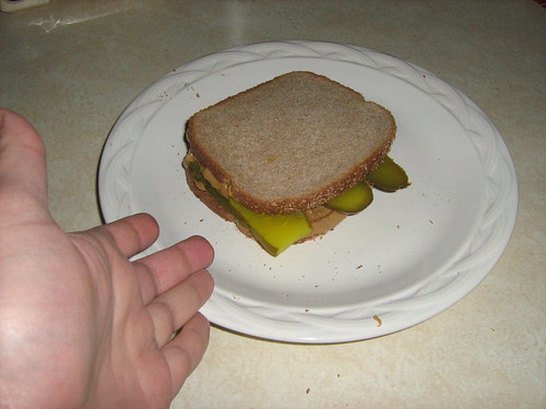 Cashew butter and pickle sandwich!