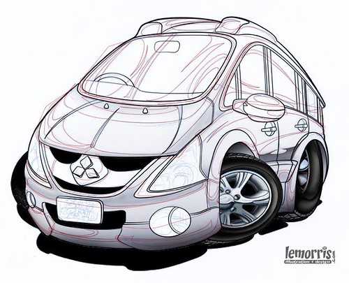 My Mitsubishi Grandis car caricature by Lemoris Harris