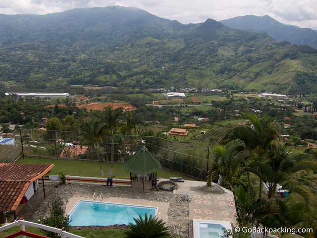 View of the valley from a finca in Copacabana