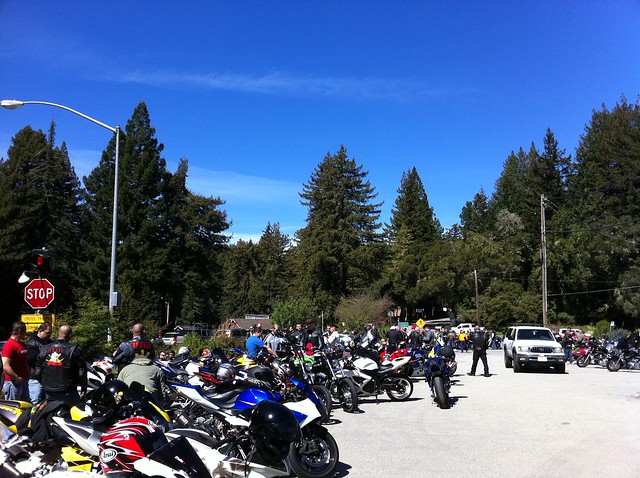 Lots of motorcyclists