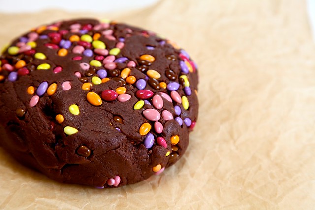 Vegan Chocolate Chocolate Chip Cookies with sprinkles