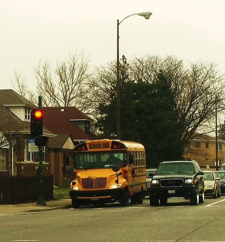Small International school bus. Chicago Illinois USA. Early April 2011. by Eddie from Chicago