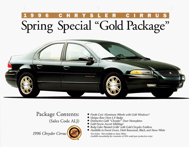 gold spring 1996 special chrysler brochure package cirrus
