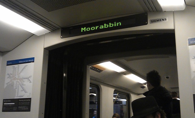 POTD: Sign says Moorabbin, but this train is at Melbourne Central