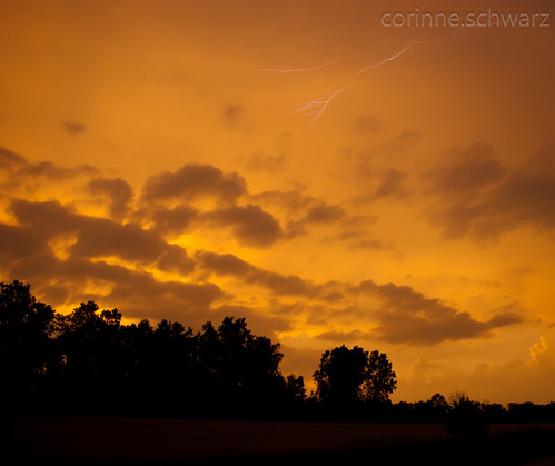 Lightning on Orange by corinne.schwarz