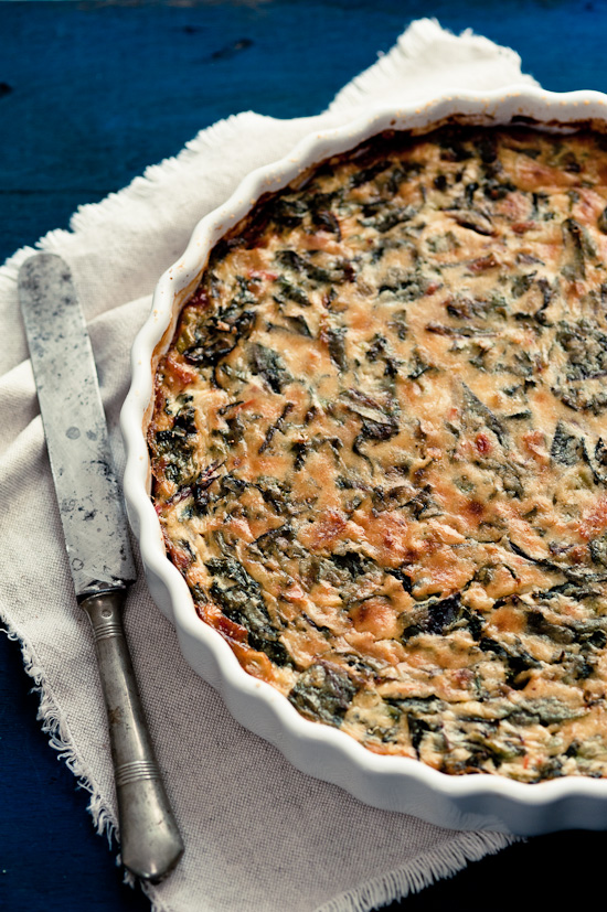 Naked beet greens quiche
