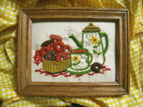 tea and donuts embroidery