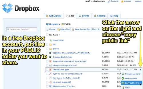 Dropbox - Share with a public link