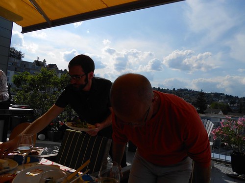 Nate and Gregg at Rooftop Barbecue in Rikterwil